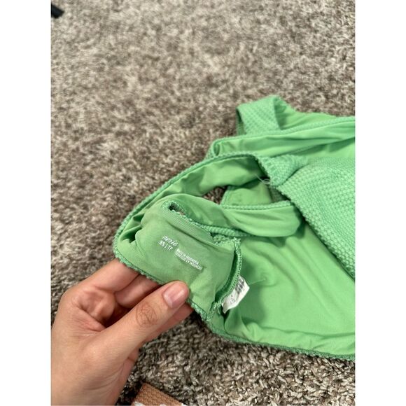 aerie bikini swimwear set waffle knit high cut cheeky bottoms high neck top XS - Picture 6 of 10